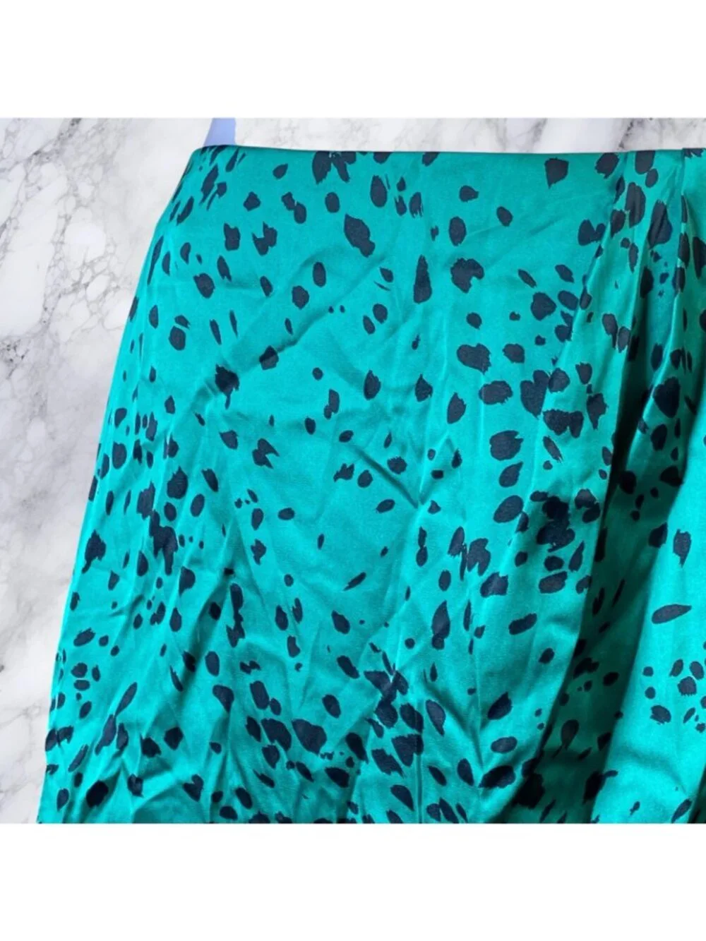 L'Academie The Jenny Mini Skirt in Jade Dalmatian